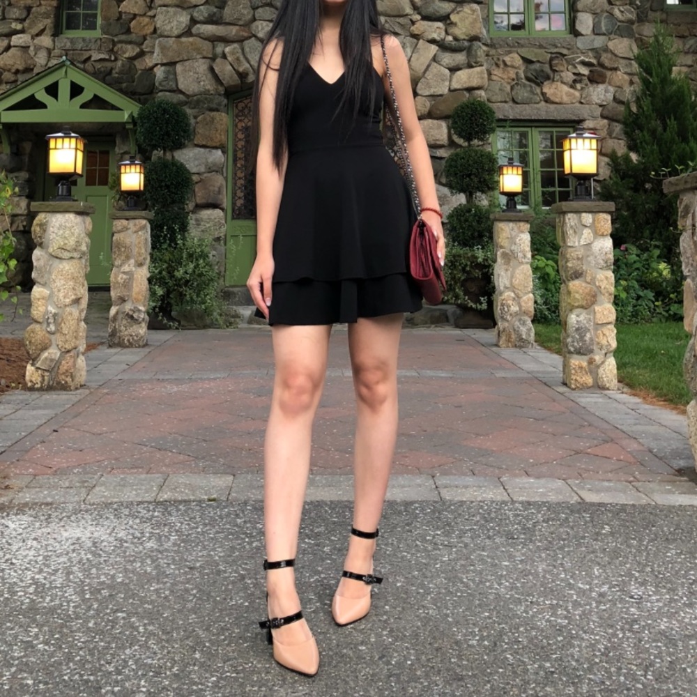 Black dress with lace back fit